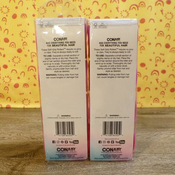 CONAIR Rollers New Smooth & Voluminous Curls 2 Packs of 4 X-Large Self-Grip - Picture 4 of 5